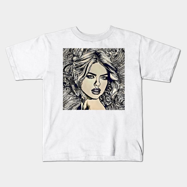 Face of Kate Kids T-Shirt by bogfl